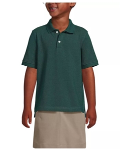 Школьная форма для девочек: поло с коротким рукавом из сетчатой ткани, зеленый Lands' end