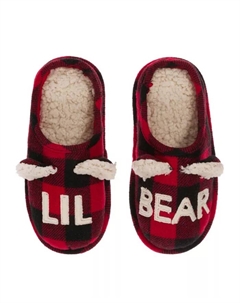 Детские тапочки-клоги Lil Bear в клетку "Буффало", красный Dearfoams