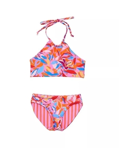 Бикини с запахом на шее Big Girls Blooming Sunset, экологичное, реверсивное, оранжевый Snapper rock
