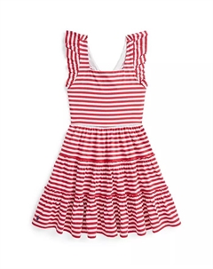 Платье из джерси с рюшами и полосками для девочек постарше Big Girls, мультиколор Polo ralph lauren