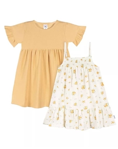Платье для девочки с коротким рукавом и без рукавов, 2 шт, желтый Gerber