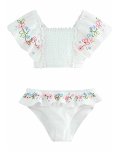 Бикини RUFFLE EMBROIDERED SET, белый Next
