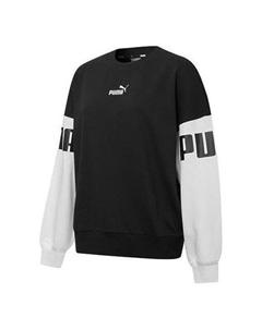 Толстовка (WMNS) Power Color Blocking Crew Logo Printing SweatshirtBlack 535187-01 Puma