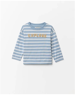 Футболка в полоску с нашивкой, светло-голубой Сфера