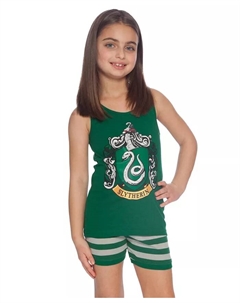 Детский пижамный комплект для девочек Big Girls Hogwarts All Houses Crest: топ и шорты (2 предмета), зеленый Harry potter