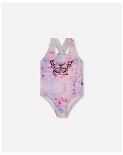 Детский купальник-плавки с принтом "розовые бабочки" и эффектом пузырьков - Toddler|Child, розовый Deux par deux