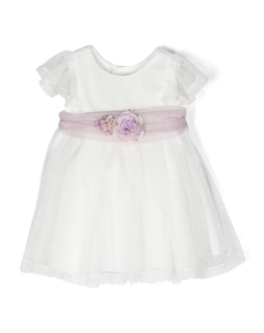 Кружевное платье с цветочной аппликацией, белый Amaya