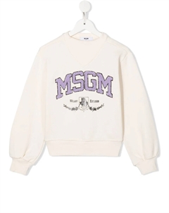 Толстовка с фактурным логотипом, нейтральный Msgm kids