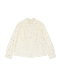 Блузка с оборками и узором, нейтральный Bonpoint
