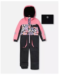 Детский комбинезон для девочек, черный, с ретро-цветочным принтом – для малышей|детей Deux par deux