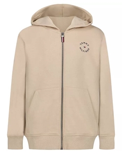 Детская и малышовая худи Tommy Elevated на молнии, коричневый/бежевый Tommy hilfiger