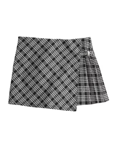 Юбка-шорты с плиссировкой и запахом для девочек 6-20 лет, стандартные и большие размеры, цвет black white plaid So