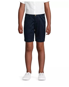 Школьные укороченные шорты-чинос для девочек Big Girls, прямые, однотонные, синий Lands' end