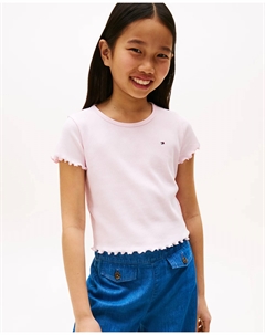 Детская короткорукавная жаккардовая футболка, розовый Tommy hilfiger