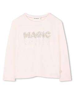 Детская футболка розового цвета из хлопка, цвет Rosa claro Billieblush