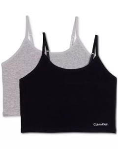 Футболки с вшитым бюстгальтером для девочек, 2 шт, черный Calvin klein