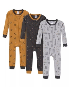 Пижама Snug Fit для мальчиков, без ножек, 3 шт., цвет «буффало», серый Gerber
