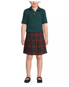 Детская поло с коротким рукавом из интерлока, зеленый Lands' end