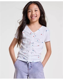 Топ с бантом и принтом Doodle для девочек, белый Epic threads