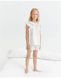 Детская пижама-шорты с вышивкой и комбинированными принтами, розовый Cotton juice