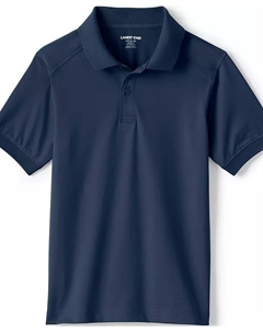 Детская школьная форма: поло с коротким рукавом быстросохнущее, синий Lands' end