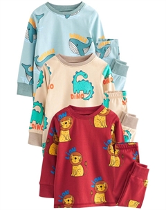 Пижама, цвет Beige/Light blue/Dark red Next