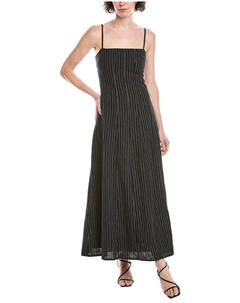 Полосатое платье макси из смесового льна Bianca, черный Rag & bone