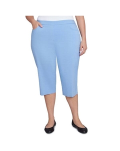 Классические брюки-капри больших размеров с плоским передом, цвет iris Alfred dunner