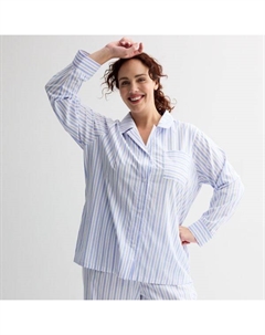 Рубашка для сна "бойфренд" больших размеров из тканого материала, цвет blue white stripe Sonoma goods for life