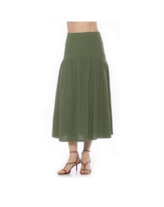 Женская миди-юбка Michel с заниженной талией и сборкой, зеленый Alexia admor