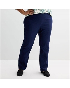 Брюки прямого кроя больших размеров со швами, цвет seattle navy Croft & barrow