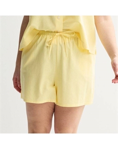 Просторные пижамные шорты из льняной ткани, цвет pale banana Sonoma goods for life