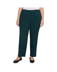 Шикарные облегающие брюки средней длины с эффектом стрейч для пышных форм, цвет emerald Alfred dunner