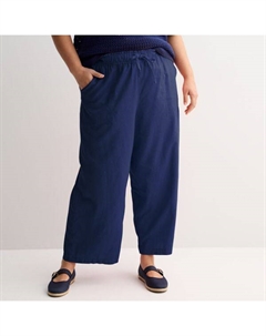Льняные брюки больших размеров с широкими штанинами до щиколотки, синий Sonoma goods for life