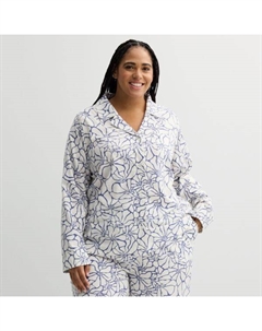 Пижамная блузка больших размеров из ткани, цвет fun floral Sonoma goods for life