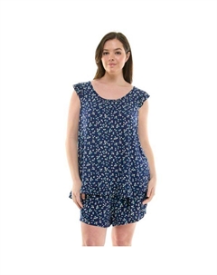 Пижамный комплект Plus size: топ без рукавов и шорты, цвет blown away felix navy Croft & barrow
