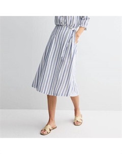 Женская юбка с запахом и завязкой спереди, цвет navy stripe Croft & barrow