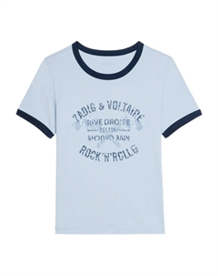 Футболка Woos, украшенная стразами, синий Zadig&voltaire