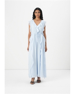 Платье макси VMCARMEN V NECK LONG DRESS, светло-голубой Vero moda