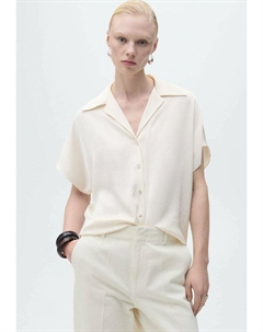 Блузка на пуговицах, кремовый Mango