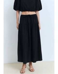 Юбка макси DRAWSTRING, черный Mango