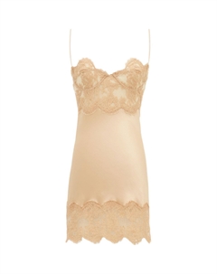 FW24 Слип-платье Женское Бежевое Нюд Saint laurent