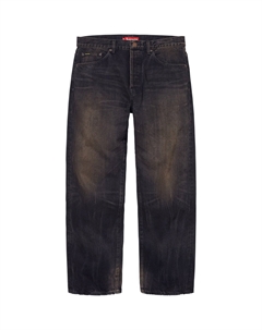 Высокоизношенные джинсы свободного кроя Selvedge, постиранный черный/постиранный черный Supreme