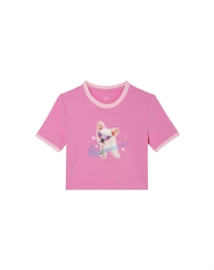 Графическая облегающая укороченная футболка Naughty Pink Nike