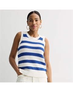 Миниатюрный воздушный свитер-майка, цвет cobalt beige stripe Sonoma goods for life