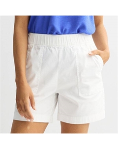 Миниатюрные шорты из твила с застежкой-молнией, белый Croft & barrow