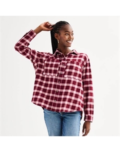 Детская оверсайз рубашка из фланели на пуговицах, цвет mauve plaid So