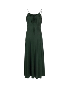 Футболка Toteme из плиссированного шелка миди зеленого цвета