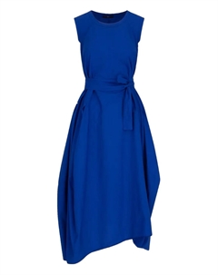 Платье миди с поясом, синий High