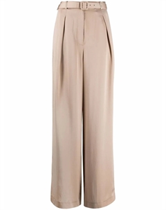 Широкие брюки с поясом, нейтральный Self-portrait